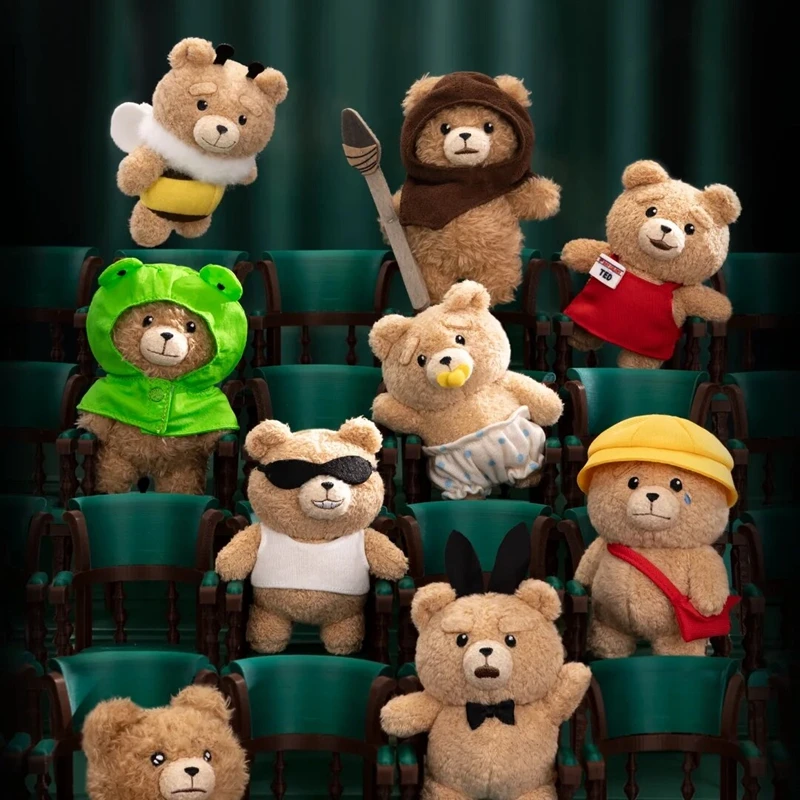 Original GONG Ted 2 Baby Ted Gelenkiger Anhänger Blind Box Magnetisch Gelenkter Teddybär Puppe Metall-Karabinerhaken Schlüsselanhänger Modell Geschenk
