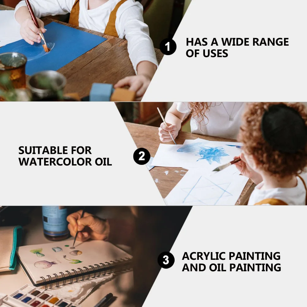 

9Pcs Painting Brush Set Nylon Hair Wood Handle Professional Fine Detail Oil Watercolor Acrylic Art Drawing Tools