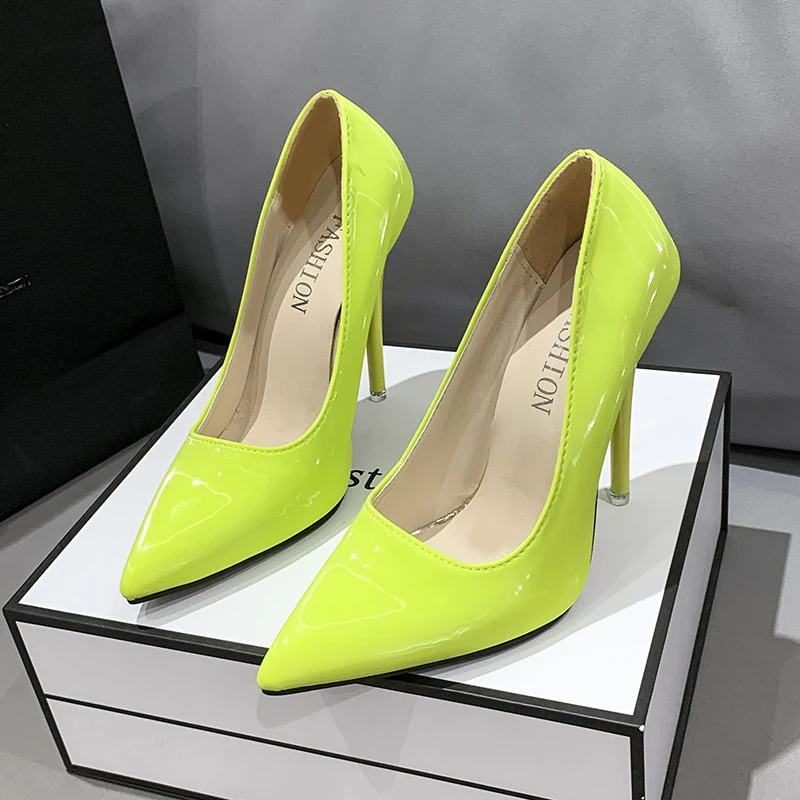 Women\'s Shoes New Style Pointed Toe Thin Heel Shallow Mouth Ultra 12cm Super High Heel Comfortable Single Party Work Dress Shoe