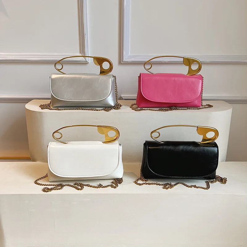 Pin Purse Handbag Ladies Personality Hand bag Women Purses Square Designer Shoulder Bags