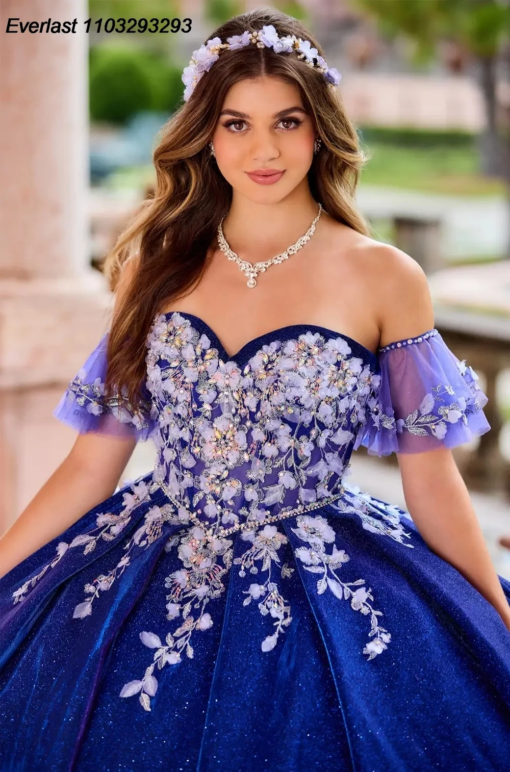 EVLAST-Vestido De quinceañera con apliques florales en 3D, Vestido De baile con cuentas, corsé mexicano dulce 16, 15 De XV Años TQD183, 2024