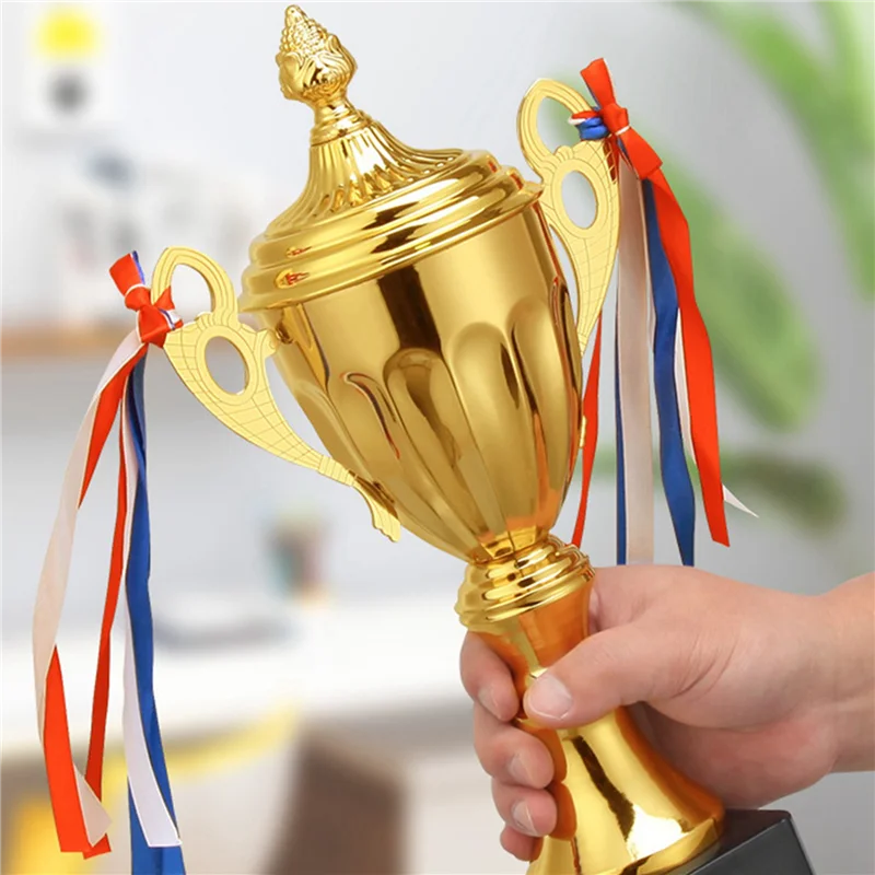 

2Pcs 11 Inch Gold Trophy Cup For Sports Meeting Competitions Soccer Winner Team Awards And Competition Parties Favors
