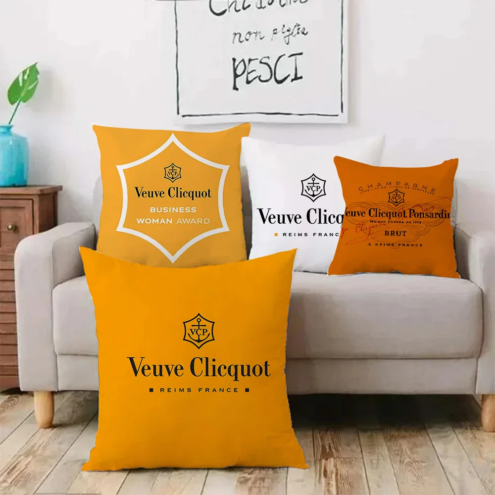 Pillow Covers Cartoon Decorative Home Double-sided Printing Short Plush Cushion Cover V-venezuelaS V-veuve Clicquot PonsardinS