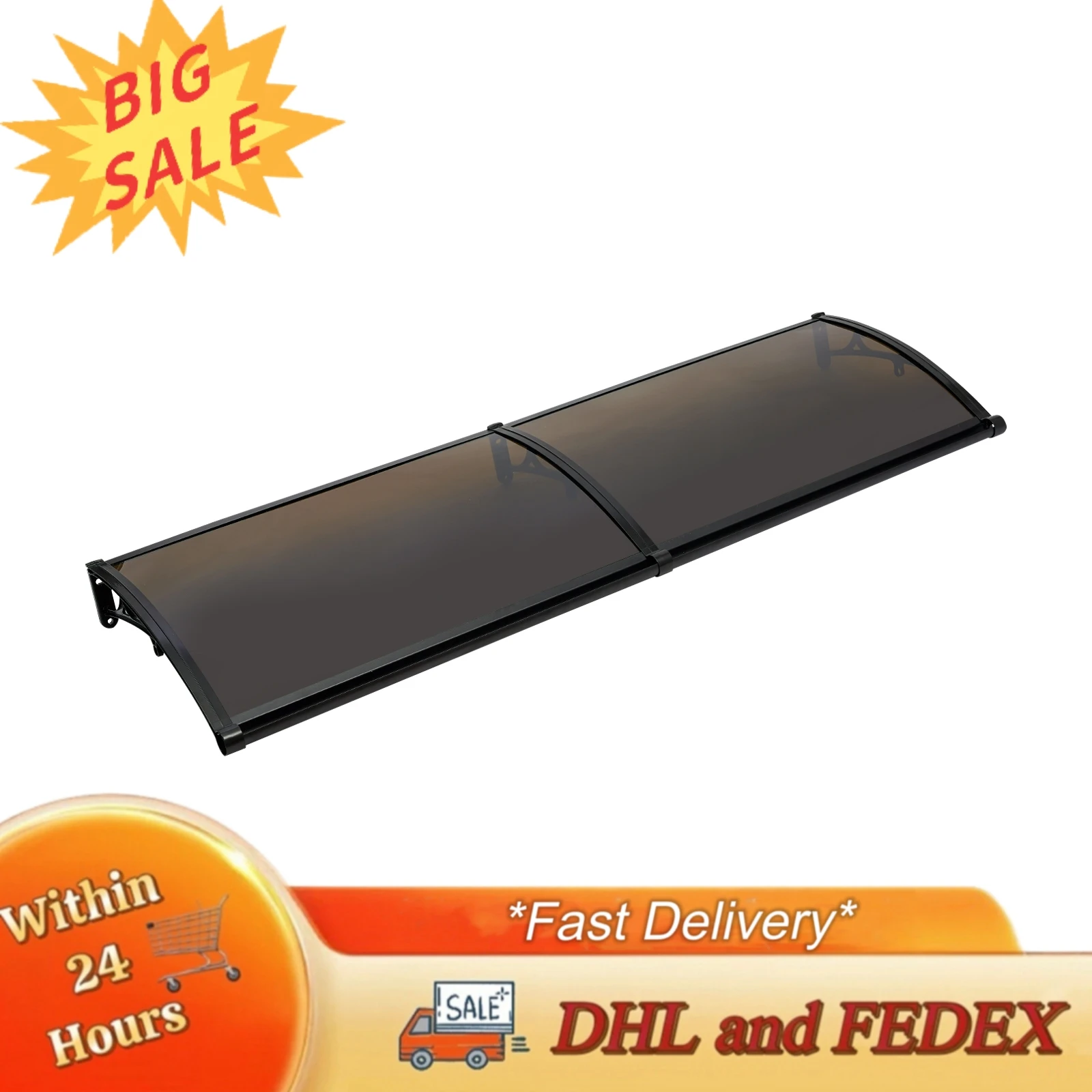 

Front Door Arch Rainshed Waterproof Arch Rainshed Die-casting Arch Rainshed for Outdoor Sun Protection 440.92lbs Load-bearing