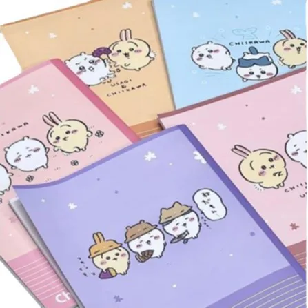 Chiikawa Cute B5 Hard Cover Notebook 30 Sheets Cartoon Usagi Hachiware Momonga Notepad for School Diary Writing and Studying