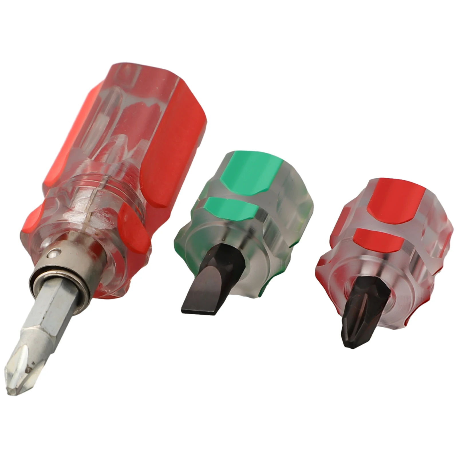 3Pcs Mini Slotted Screwdriver Portable Short Screwdriver Flat Head /Cross-Head/2-in-1 Interchangeable Screwdriver