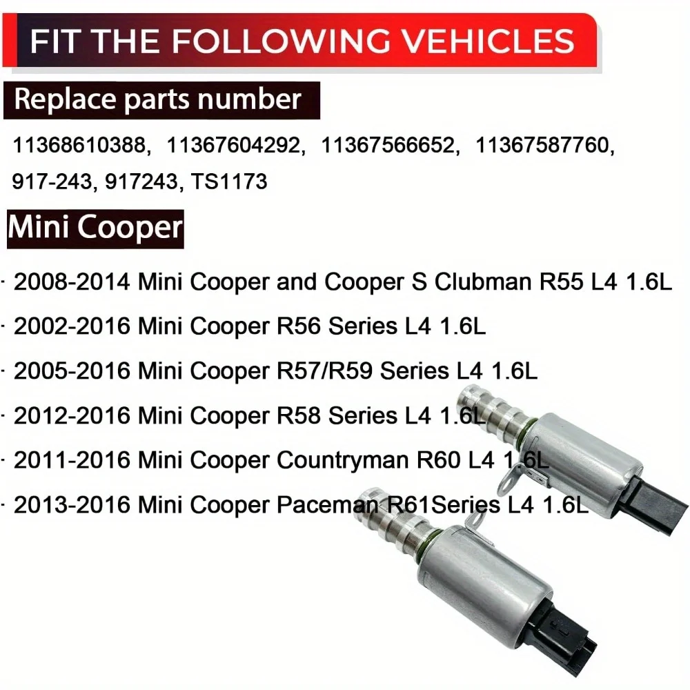 11368610388 Oil Control Variable Valve Timing VVT Solenoid For Mini Cooper Countryman Paceman R55 R56 R57 R58 R59 R60 R61