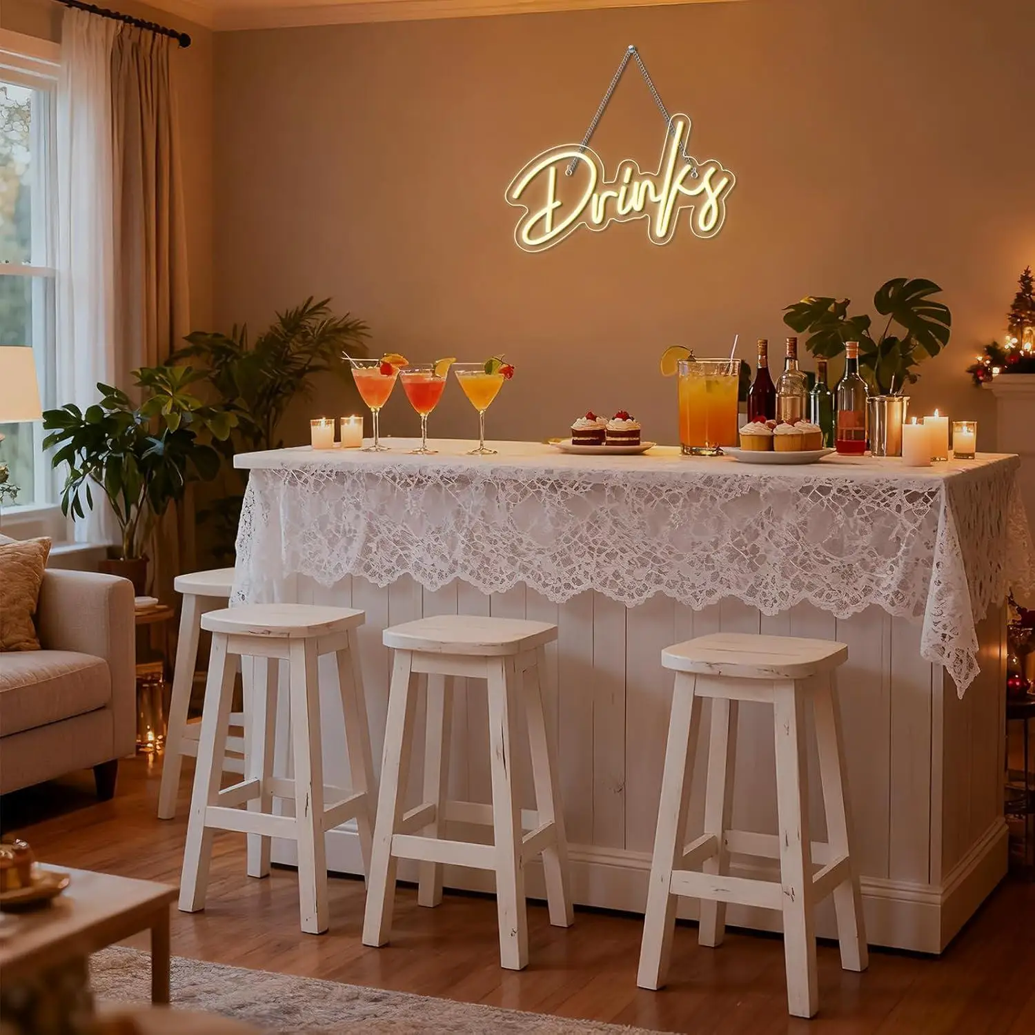 Drinks Neon Sign LED Neon Light for Wall Decor Bar Restaurant Kitchen Home Bar Cart USB Powered Sign for Party Art Decoration