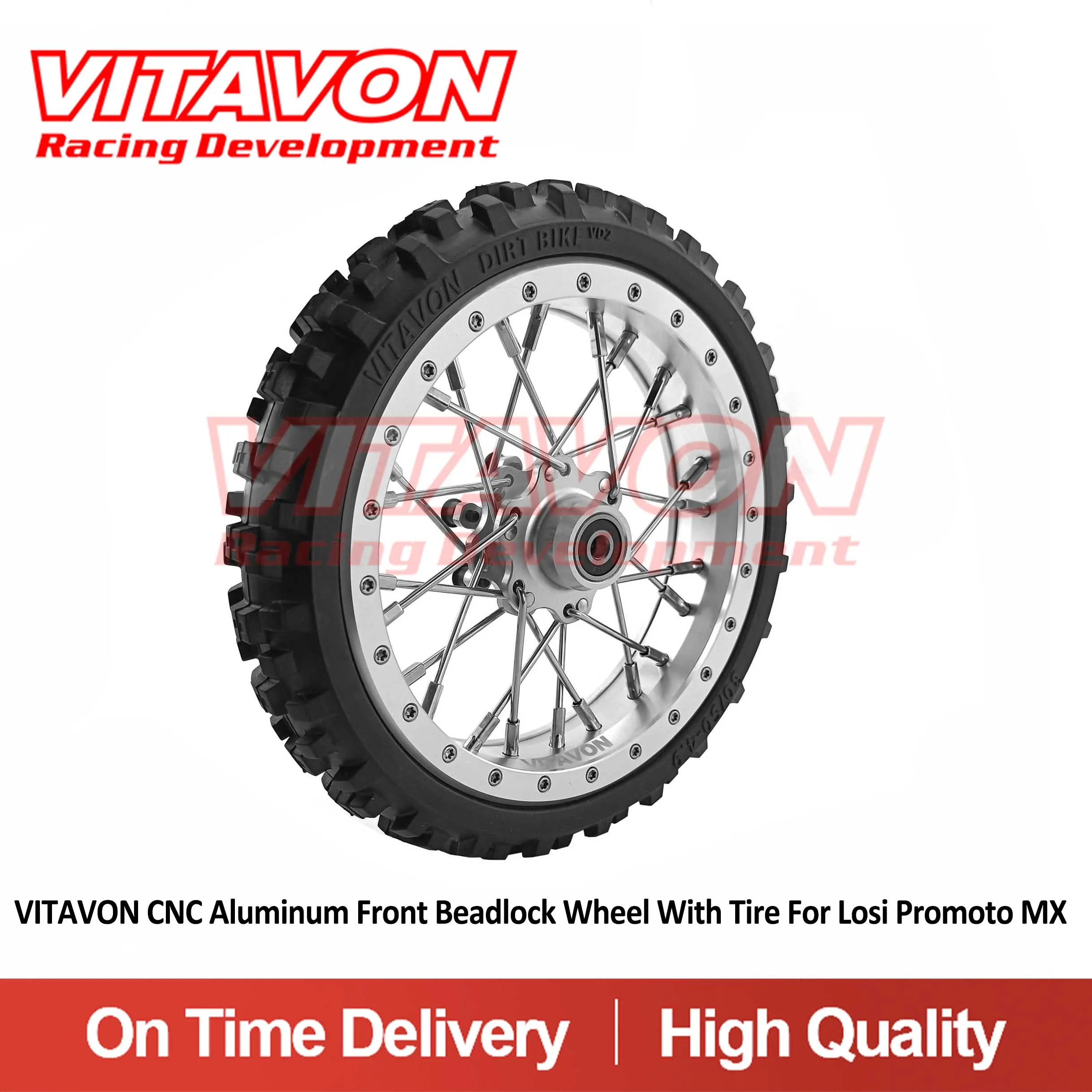 VITAVON CNC Aluminum Front Beadlock Wheel With Tire For Losi Promoto MX