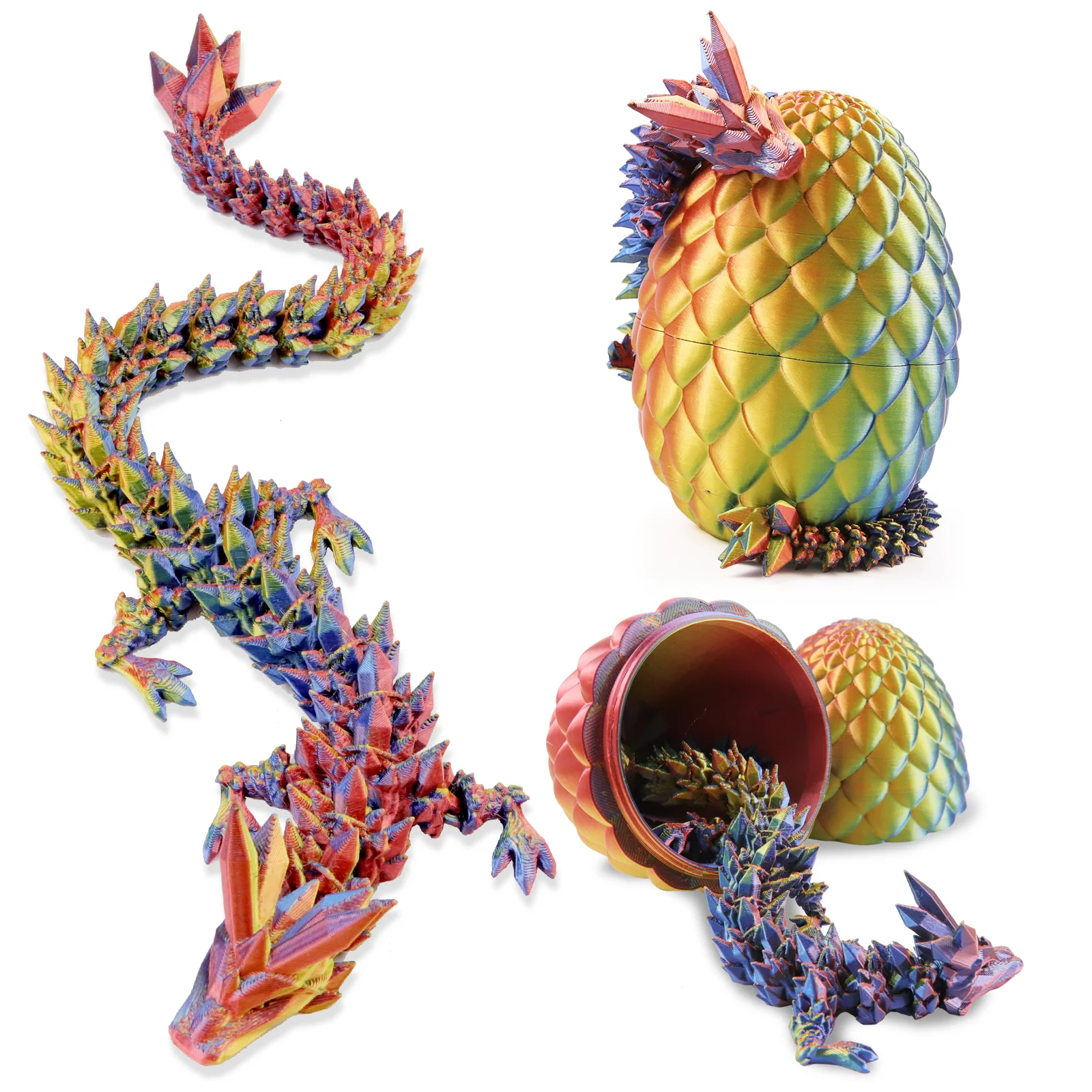 2025 صغير ثلاثية الأبعاد التنين تدوير مفصلية بيضة التنين حالمة المنقولة التنين نموذج غرفة نوم المنزل الديكور أرقام الحيوانات لعبة أطفال #5