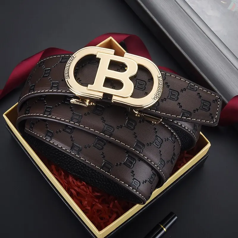 Business Men belt Casual Fashion Luxury Designer Famous Brand Automatic G Buckle Women belts Leather Belt for Men Male Jeans