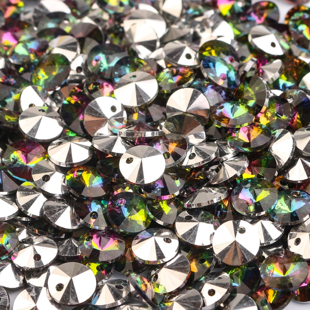 6mm 8mm 10mm 14mm Rivoli Crystal Beads Pointed Back Round Glass Beads Fancy Stone for Jewelry DIY Making Necklaces Earrings