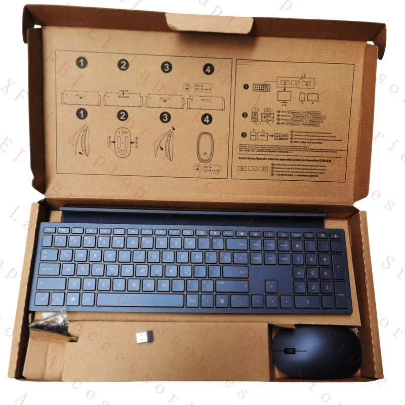 D  US 2.4G wireless Bluetooth dual-mode charge keyboard mouse set for HP HSA-P009K view 2