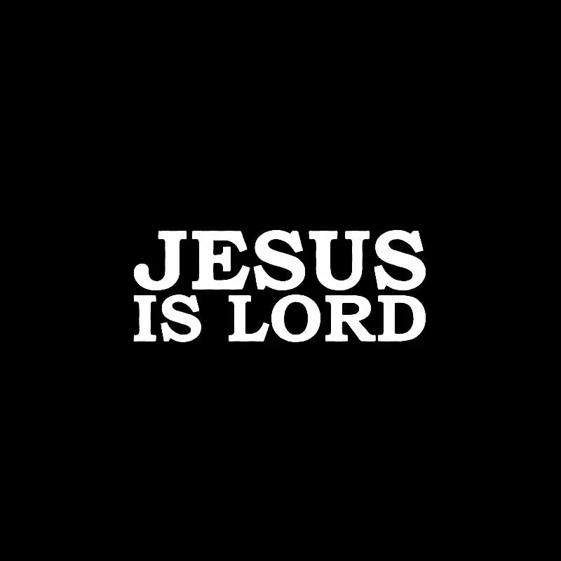 13.1CM * 5.1CM Stiker Mobil Vinil Decal JESUS IS LORD Christian Hitam/Perak PVC KK