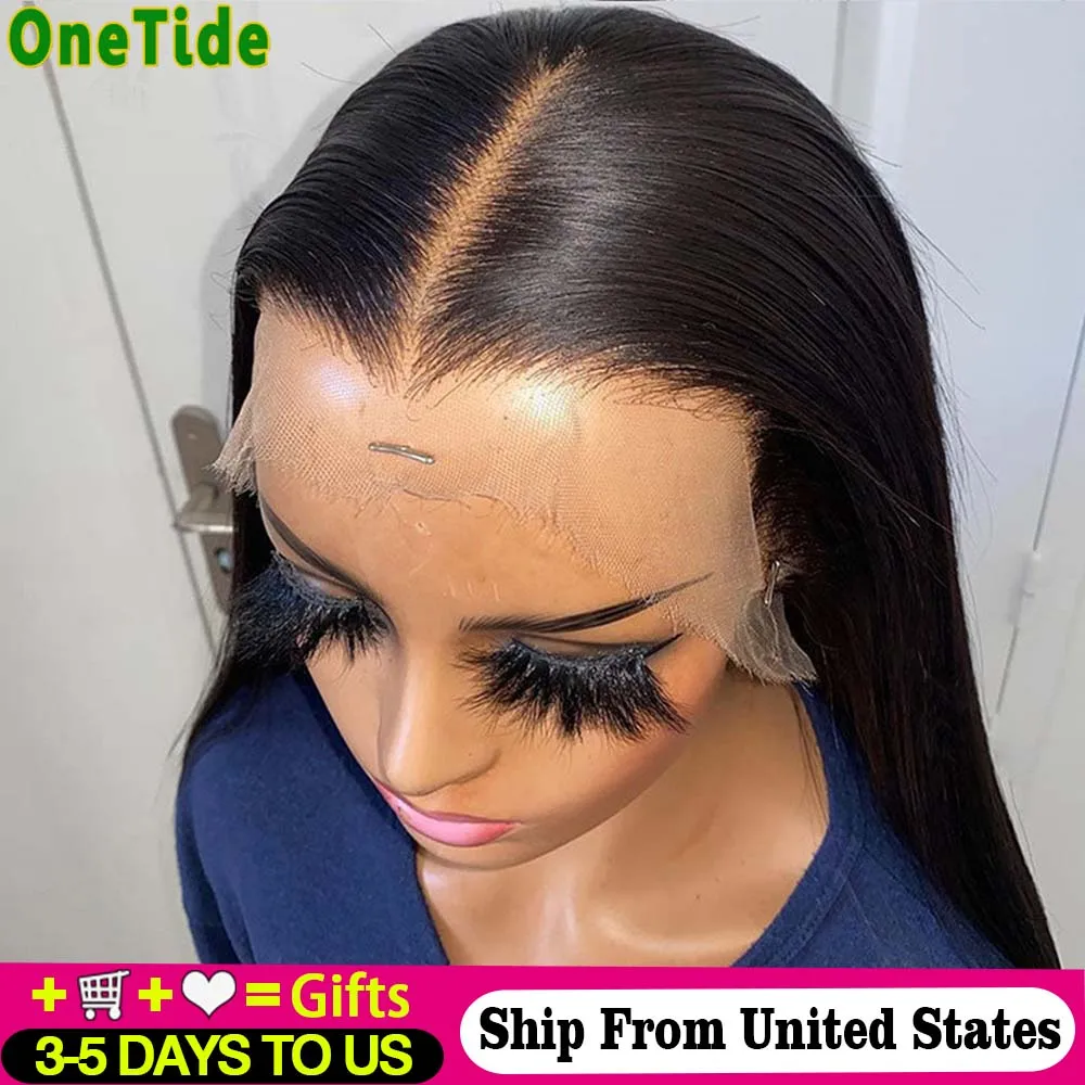 Glueless Wig Human Hair Ready To Wear Straight 13x4 Lace Front Remy Human Hair Wig for Women Pre-Bleached 4x4 Lace Closure Wig