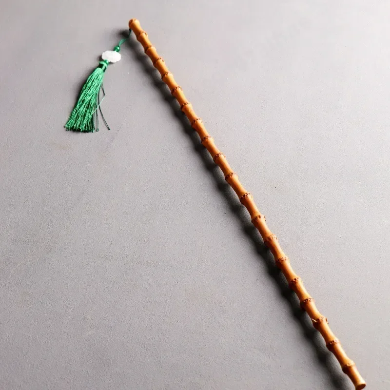 Natural Bamboo Pointer Stick Whip Hand Handle Piece Old Material Handicraft Ring Ruler Play Piece Wenwan Handheld Model