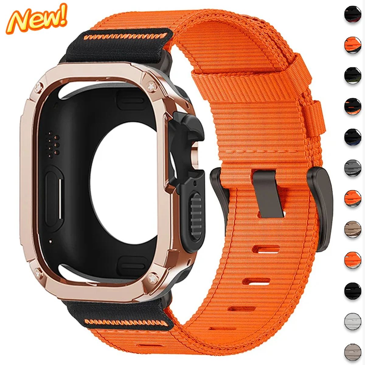Nylonarmband+Gehäuse für Apple Watch Band Ultra 3 49mm 45mm 46mm 44mm 42mm 40mm 41mm 38mm iWatch Series 11 SE 3 10 9 8 7 6 5 4 3 2 1