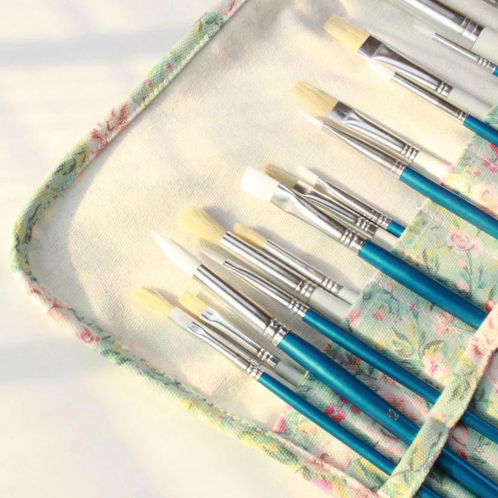 

20 Slots Brush Curtain Canvas Edge Storage Bag Protect Pencils Paintbrush Wrap Pouch Holder Case