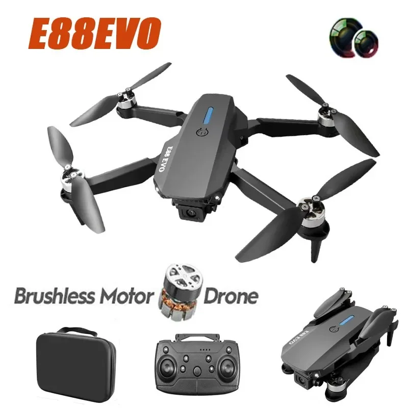 NEW E88 EVO Mini Drone Brushless Motor Optical Flow RC Aircraft E88MAX Upgraded Version Children's Toys