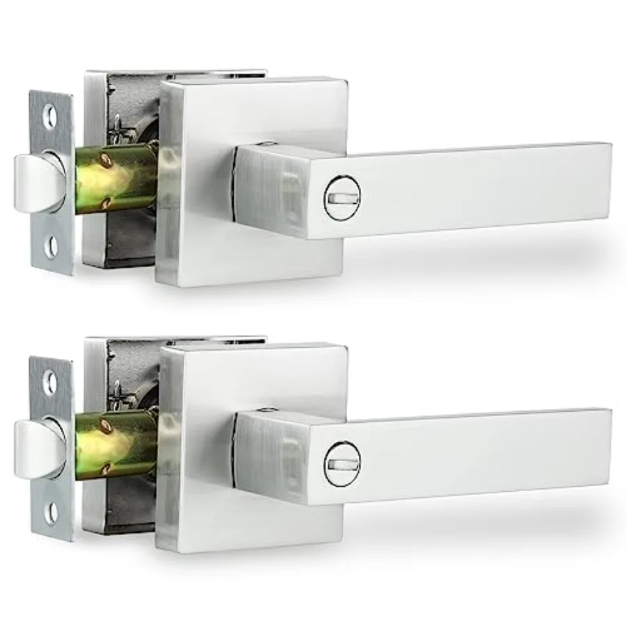 

Усиленные дверные ручки для межкомнатных дверей (ванная, спальня), матовый никель, без ключа, 2 шт., для правосторонних дверей