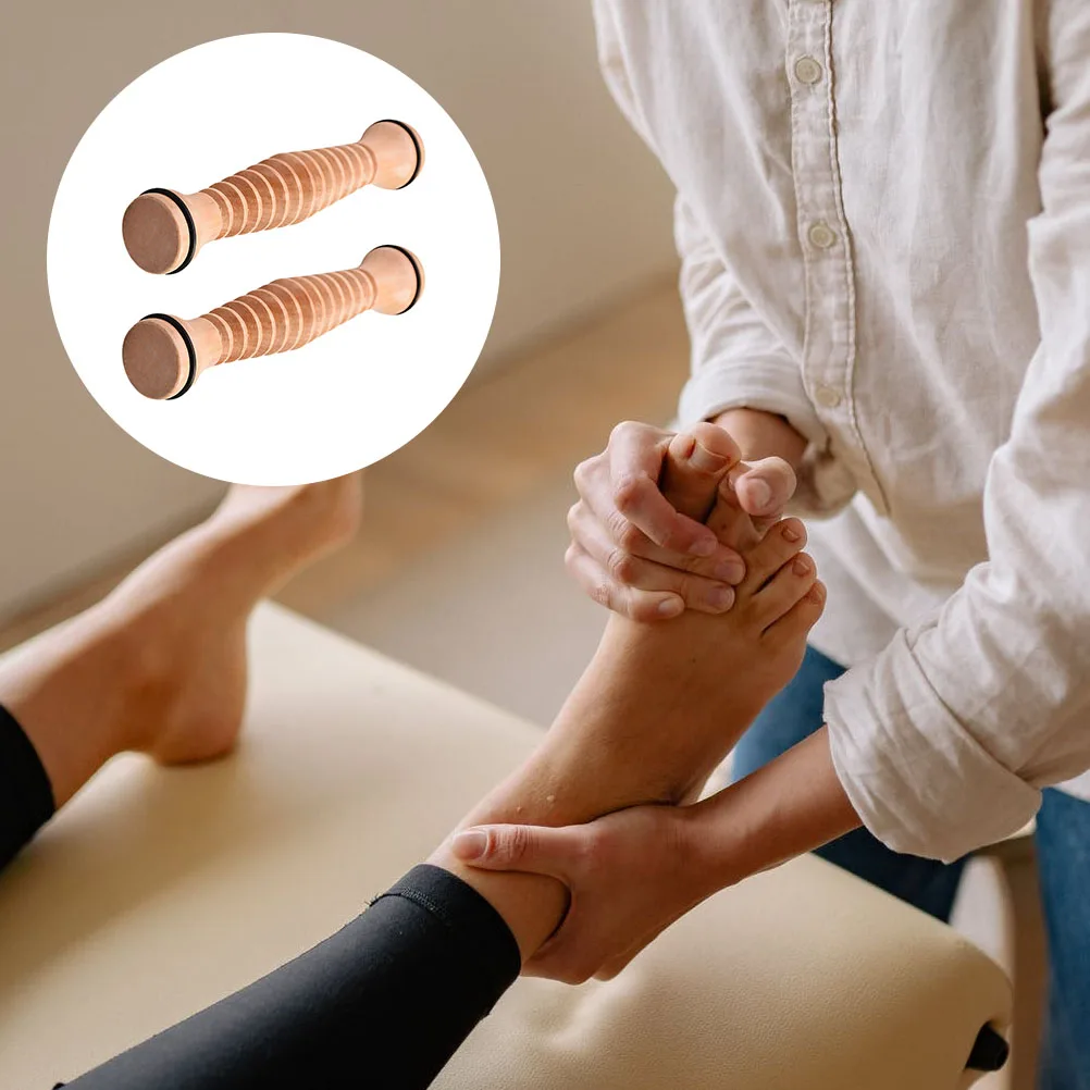 

2pcs Wooden Massager Roller For Home Relief Massage Tool, Foot Rolling Device For Blood Circulation, Suitable All Foot Sizes