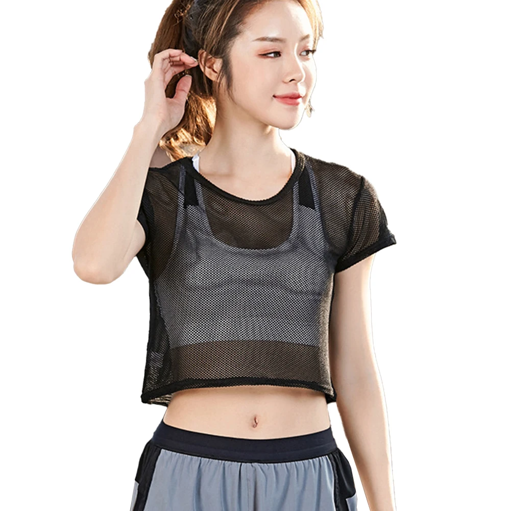 

Hot Comfy Womens T-shirt Daily Solid Color Sports Sports Cover-up Yoga All Seasons Crew Neck Female High Collar