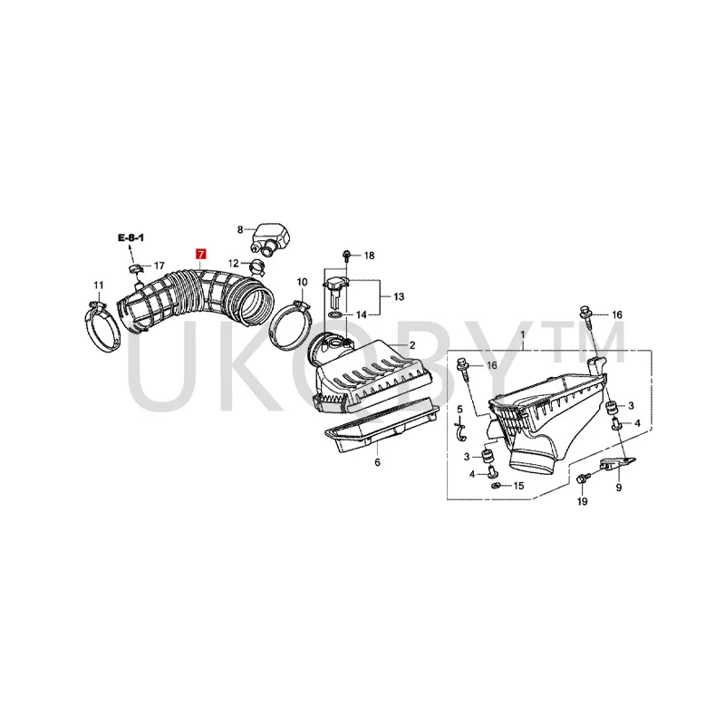 17228-RL6-E00 Suitable for Ho nd a Sp ir e Air filter intake pipe engine rubber hose