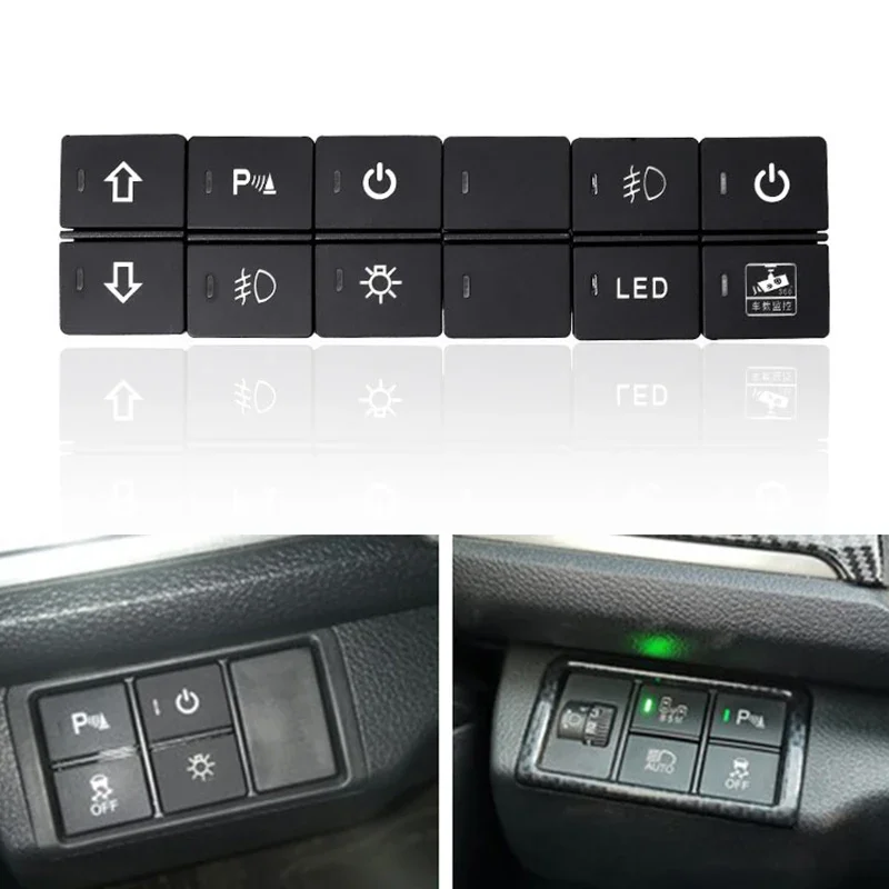 for Honda New Dual Key Switch Fog Light Recorder Radar Power Supply Daytime Running Light Dual Switch with Connection Line