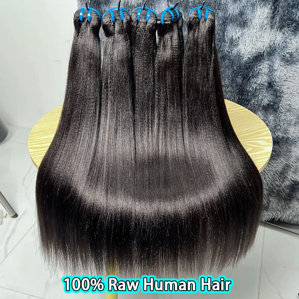 18A Light Yaki Straight Human Hair Bundles Double Weft 100g/Bundle 100% Human Hair Sew In Weaves 10-30 Inch 1B Natutral Black