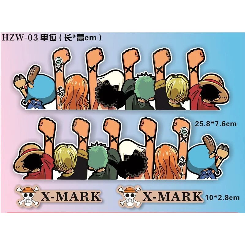 One Piece electric vehicle car sticker, cartoon decoration of Luffy, waterproof, personalized creative cover to hide scratches view 6