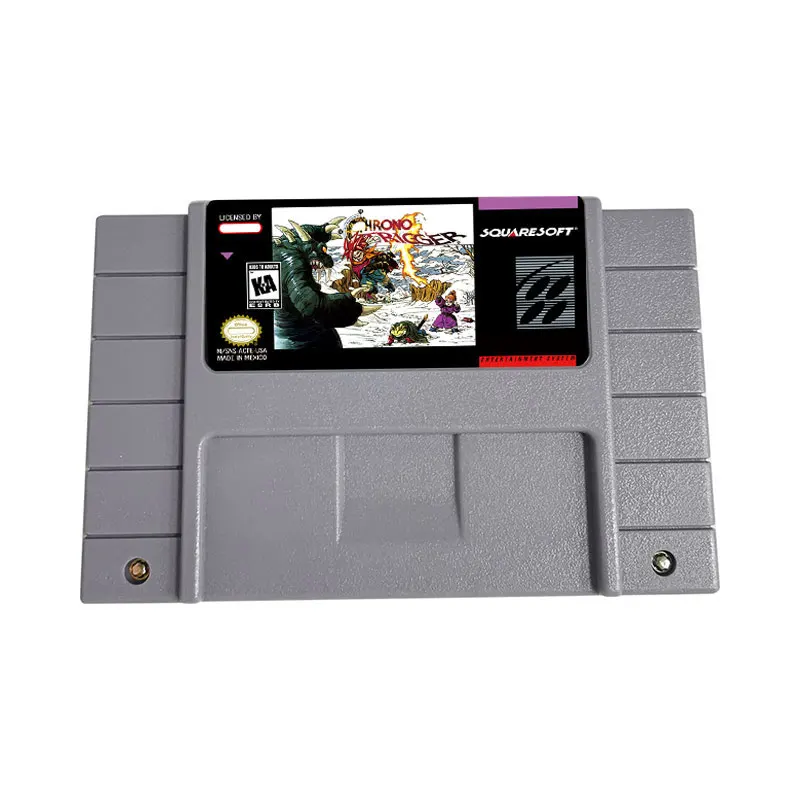 LinkA001 US Version SNES Game Cartridge Chrono Trigger, Contra III, Earthbound, Ultimate Mortal Kombat 3 for NTSC-U Game Console