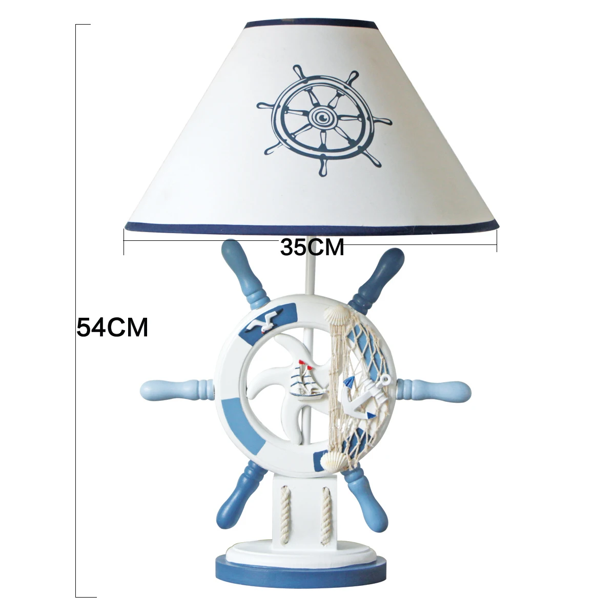 Wooden Rudder Table Lamp Mediterranean Standing Desk Led Light Fixtures for Children\'s Room Bedroom Luminaire Kid Gift Home Deco