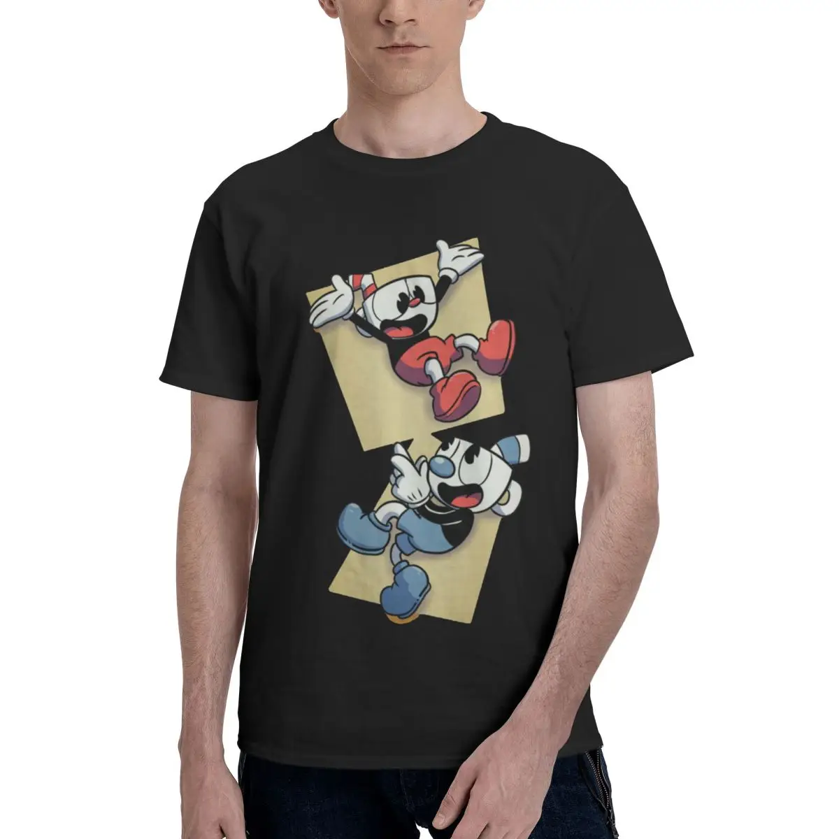 Cuphead Retro T Shirts Graphic Y2K Unique Cotton Men Women T-Shirt Clothes