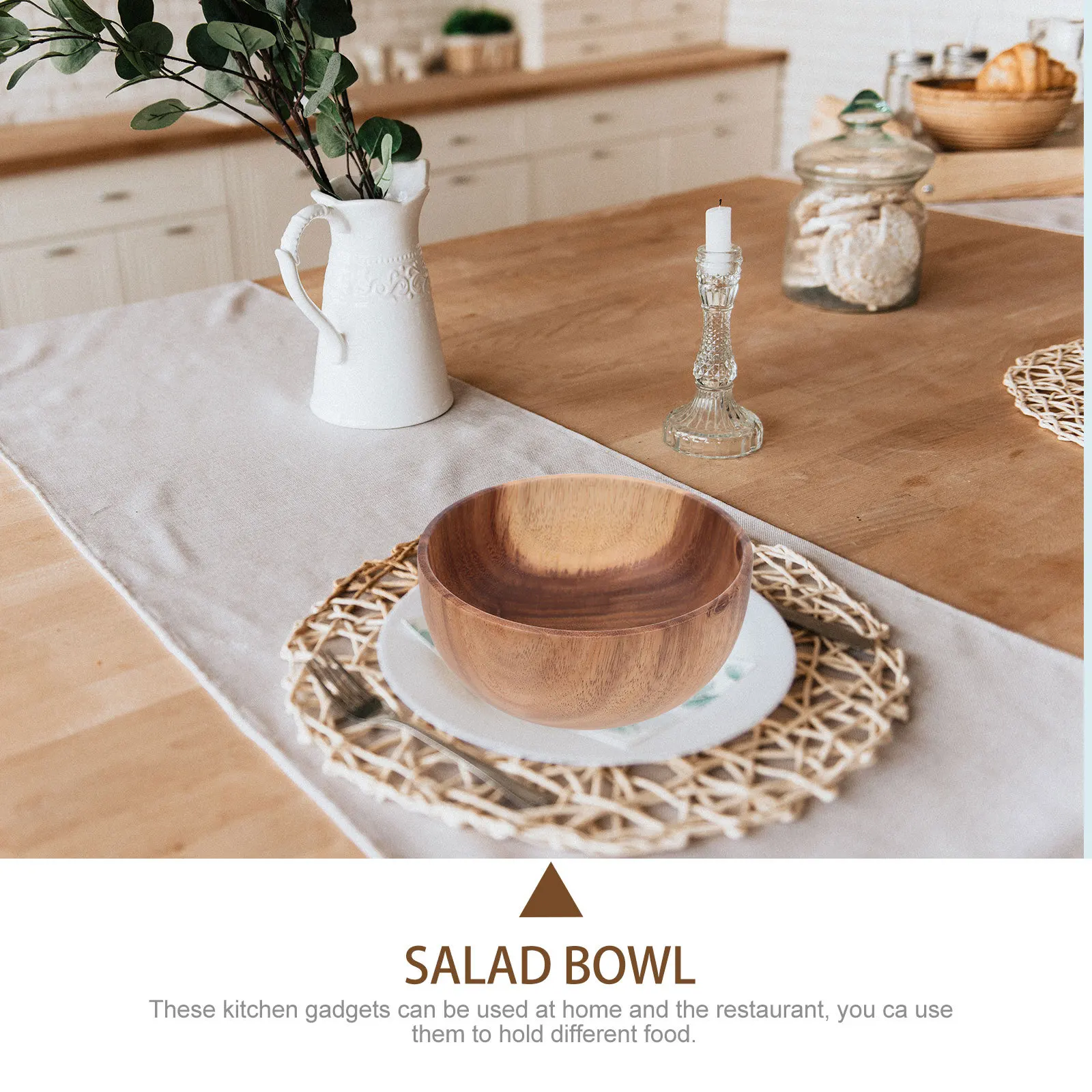 

Natural Acacia Wood Bowl Smooth Texture No Burs Safe Material Kitchen Fitting Storage Holder Acacia Wood Bowl Kitchen Fitting