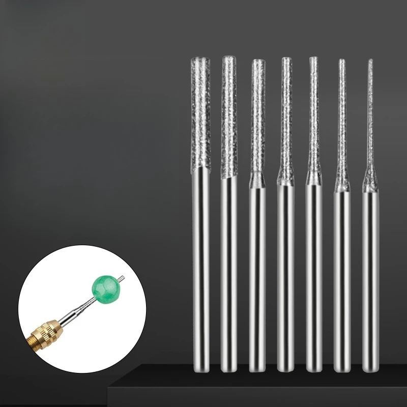 

0.8-2.5mm 6pcs Diamond Coated Lapidary Drill Bit Solid Tips Needle for Jewelry Ceramic Jade Agate Glass Amber Tool Drilling Tool