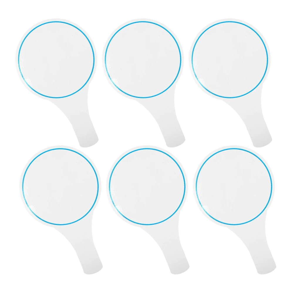 

6 Pcs Blank Board Dry Erase Paddle Basketball Scoreboard Handheld Answer White Sign