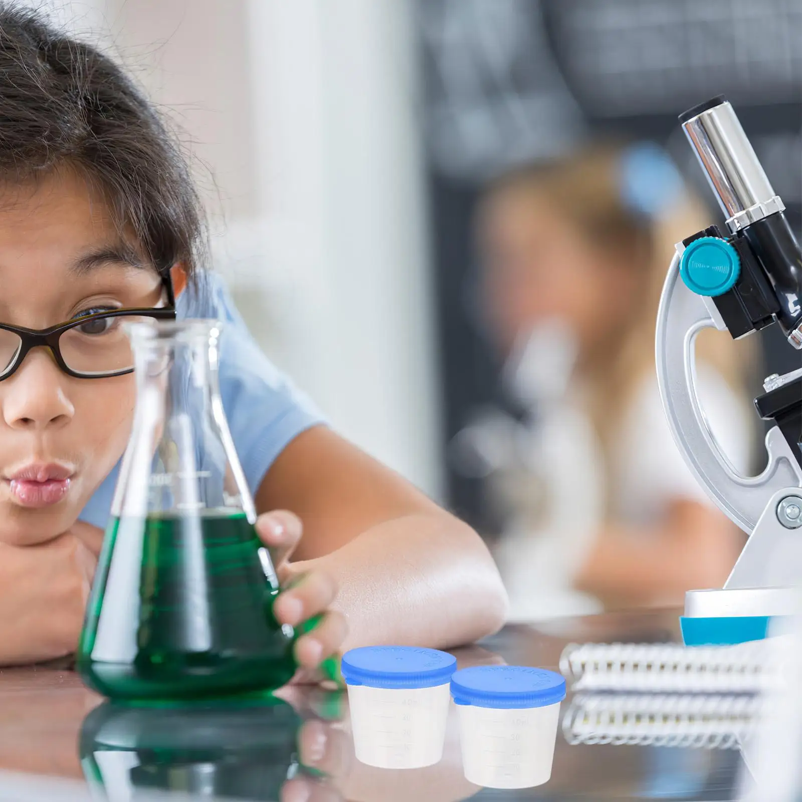 50 Pcs Sample Cups Urine Collection Containers with Lid Safe Leak Proof Specimen Jars Laboratory Fluid Cup Men Testing