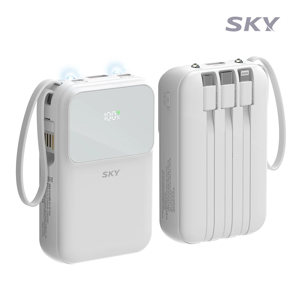 Sky Fill 5in1 22.5W 10000Mah Lcd مستوى الإشارة عالية السرعة السلكية/المتكاملة المحمولة المساعدة البطارية C نوع 8-Pin 5-Pin #3
