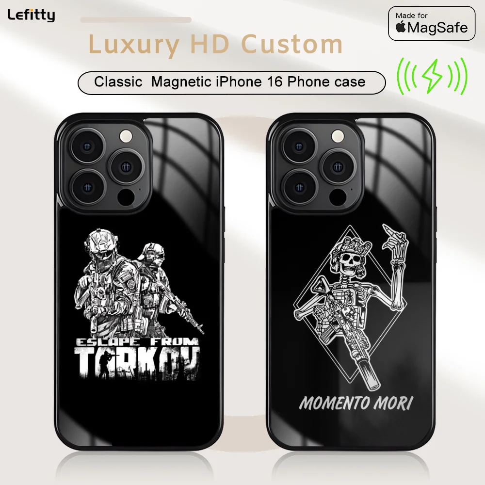 

Escape From T-Tarkov Game Phone Case For iPhone 16 15 14 13 12 11 Pro Max Plus Mini Magnetic Magsafe Wireless Charging Cover