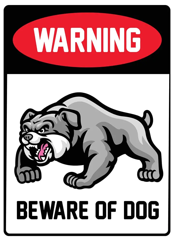 Lesiker Warning Sign Beware of Dog Bulldog Home Wall Decoration Metal Plaques 12