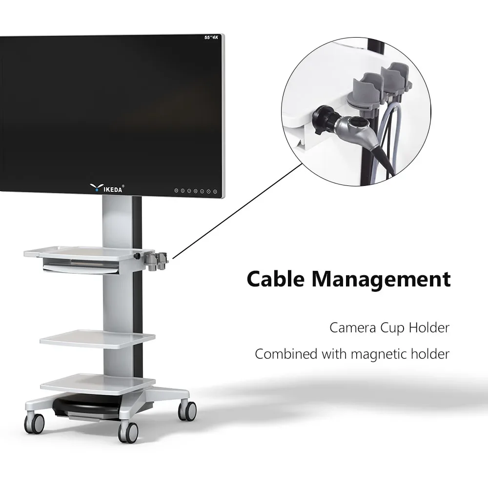 IKEDA Hot sale YKD-2100 TROLLEY CART FOR ENDOSCOPIC  SYSTEM WHOLE TOWER