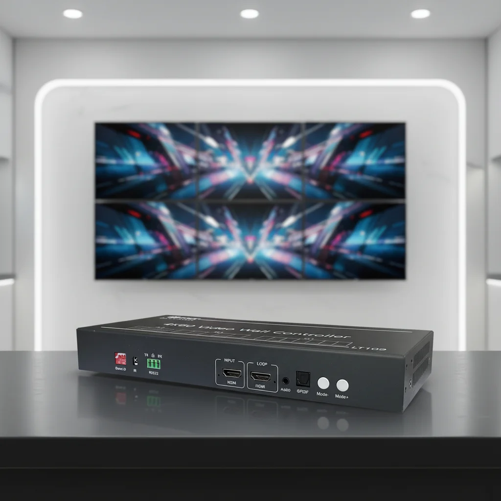 4K60 Multi Screen Processor 9 HDMI Output 2x3 2x4 Cascading Support 16 Units Rotate 180° for Conference Hall Exhibition