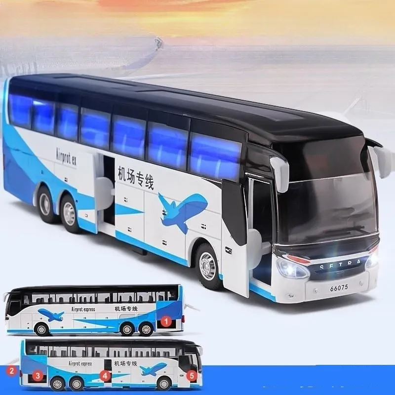 Simulatie Legering Dubbele Sectie Bus Model Terugtrekvoertuigen Speelgoed Grappige Auto Kinderen Cadeaus