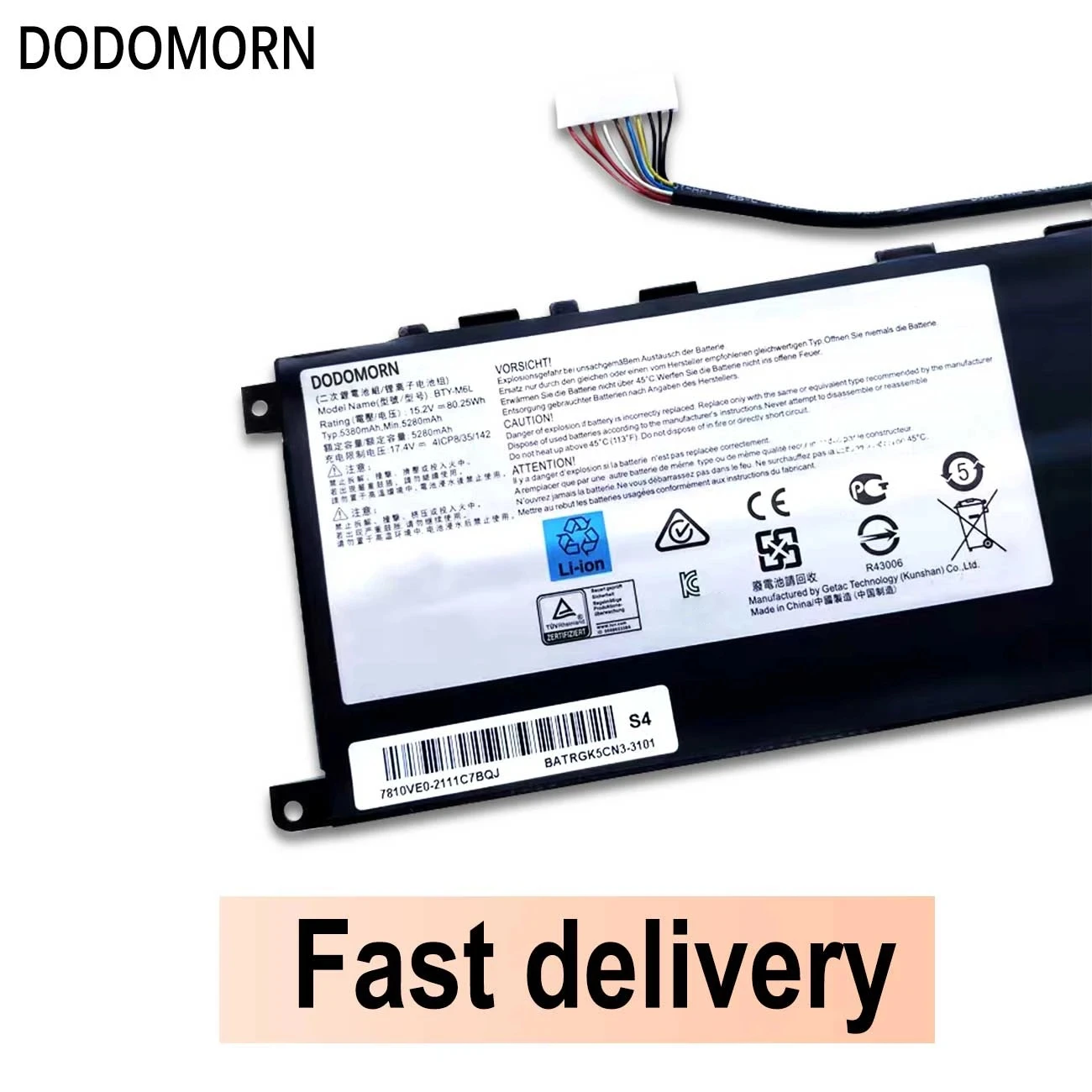 Imagem -06 - Bateria para Msi Gs65 Gs75 Série Fina do Discrição P75 P65 Ps63 15 A10sc 17 A10sgs Portátil Ms16q2 Ms-16q3 15.2v 9725wh Bty-m6l Novo
