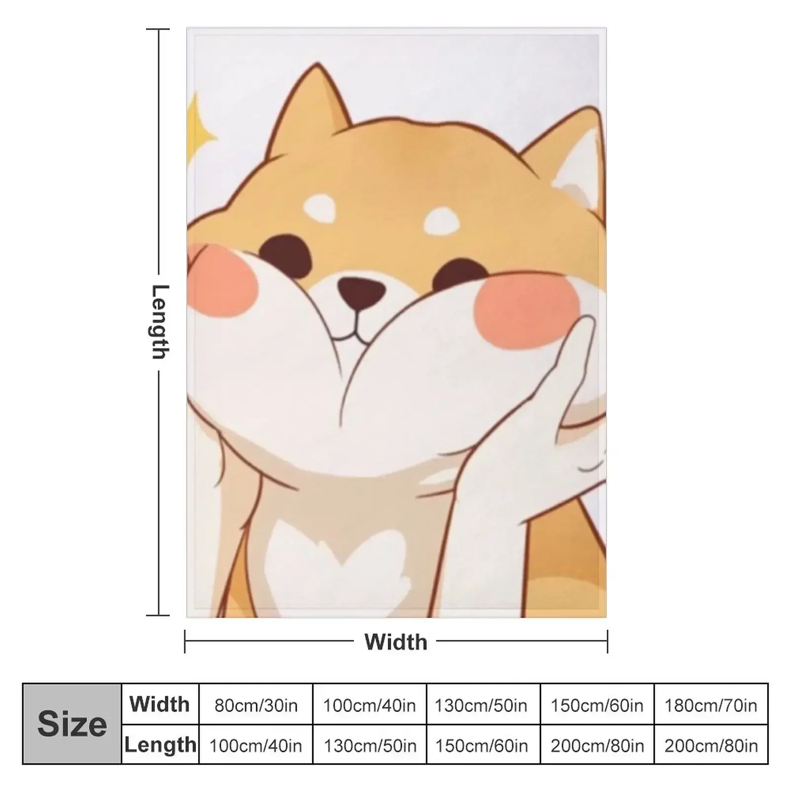 Kawaii Shiba inu Throw Blanket couch cozy soft plush fuzzy picnic outdoor blanket