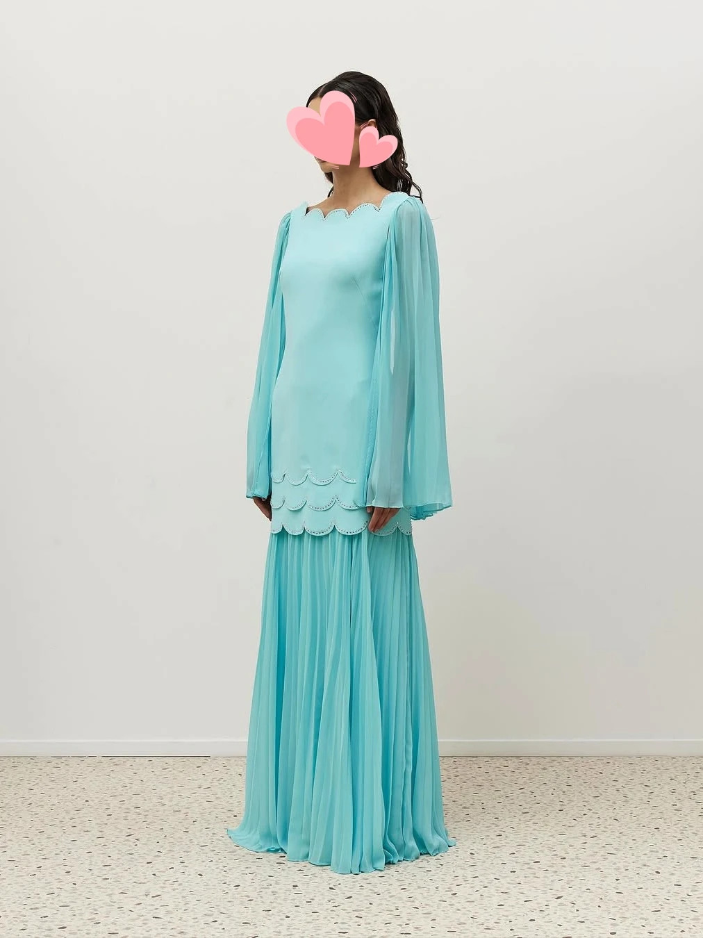 Oisslec robes de bal élégant Vintage doux bleu perles en mousseline de soie élégant personnalisé Occasion formelle robe de bal robes de soirée