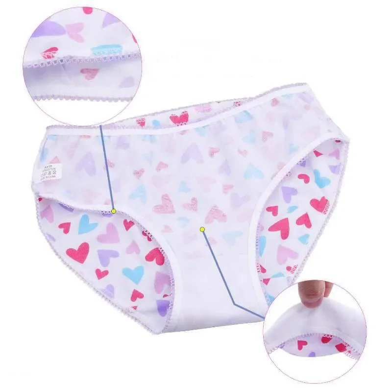 12pcs /Lot Baby Girls Briefs Cartoon Underwears Children Panties Short Underpants For 1-12 Years