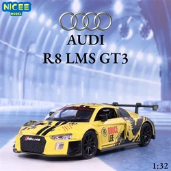 Auti r8 lms gt3レーシングカーモデル,高いシミュレーション金属合金,子供のおもちゃコレクション,ギフト,a18,1:32