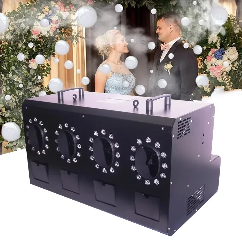 RGBW 4-Wheel 1500W Automatic Bubble Fog Machine Smoke Bubble Machine