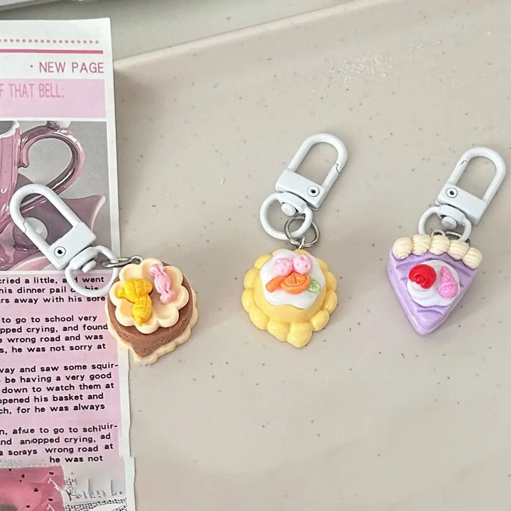 Simple Fashion Car Keyring Creative Cartoon Cake Pendant Keychain Bag Accessories